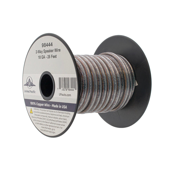 Speaker Wire Bonded - 18 AWG 2 - Way, PVC Insulated Copper Wire 25 Ft.