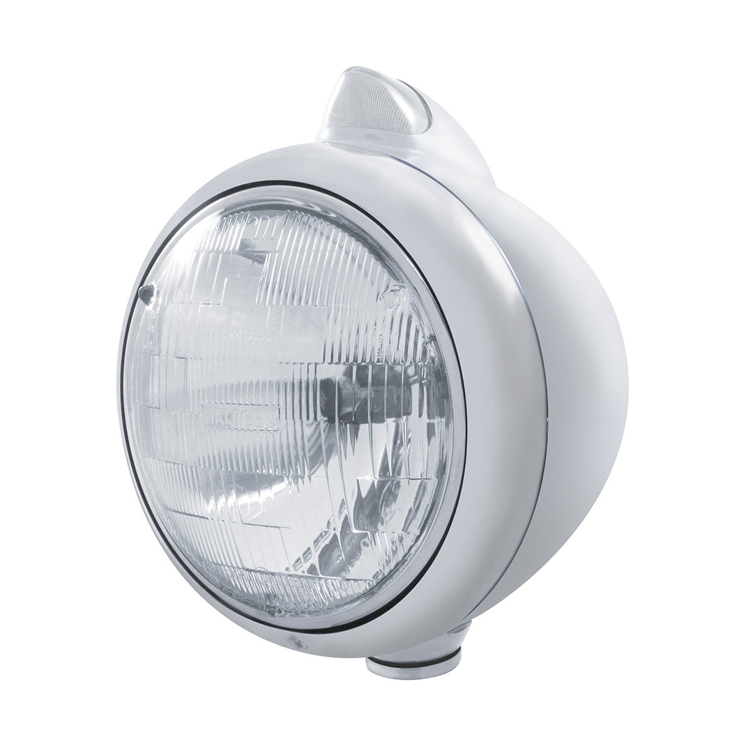 Stainless Steel Guide 682-C Headlight H6024 &amp; Original Style LED Signal - Clear Lens