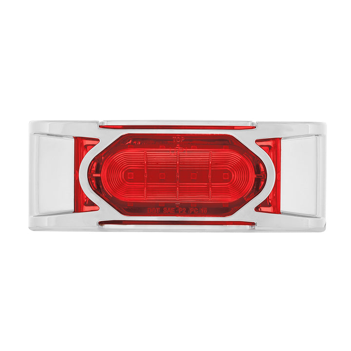 16 LED Reflector Light (Clearance/Marker) With Chrome Bezel - Red LED/Red Lens