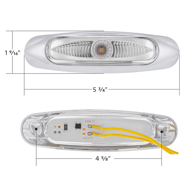 5-3/4" Wide 3 LED ViperEye Light (Clearance/Marker) - Red LED/Clear Lens