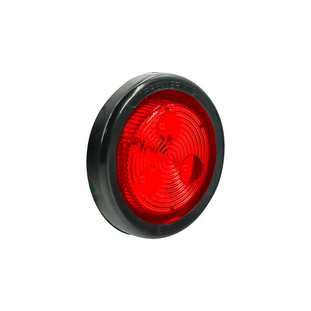 3 LED 2" Round Low Profile Light Kit (Clearance/Marker) - Red LED/Lens