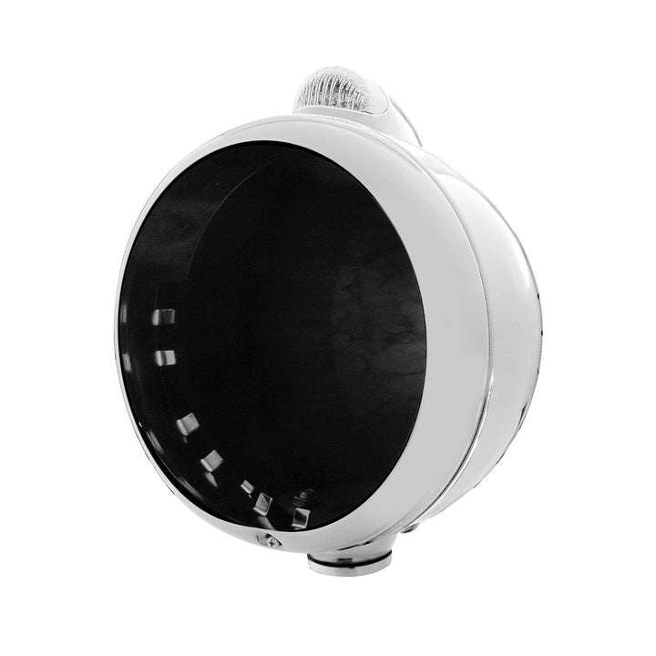 Stainless Steel Guide 682-C Headlight No Bulb With LED Signal - Clear Lens