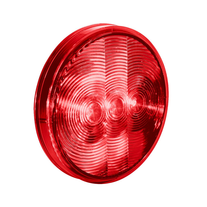 3 LED 4" Round Light (Stop, Turn, &amp; Tail) - Red LED/Red Lens