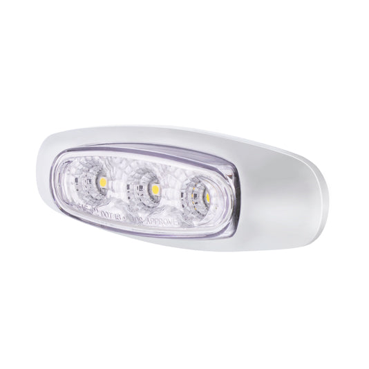 5 LED Reflector Light (Auxiliary/Utility) With Side Ditch Light - White LED/Clear Lens (Bulk)