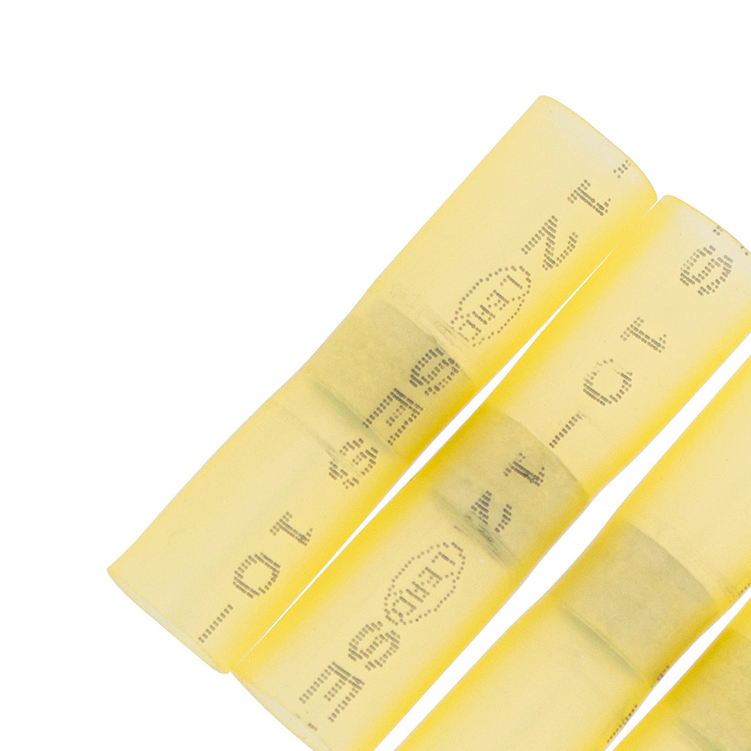 12-10 AWG Stainless Steel Heat Shrink Butt Connector - Yellow (4-Pack)