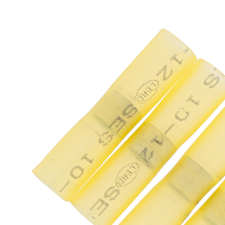12-10 AWG Stainless Steel Heat Shrink Butt Connector - Yellow (4-Pack)