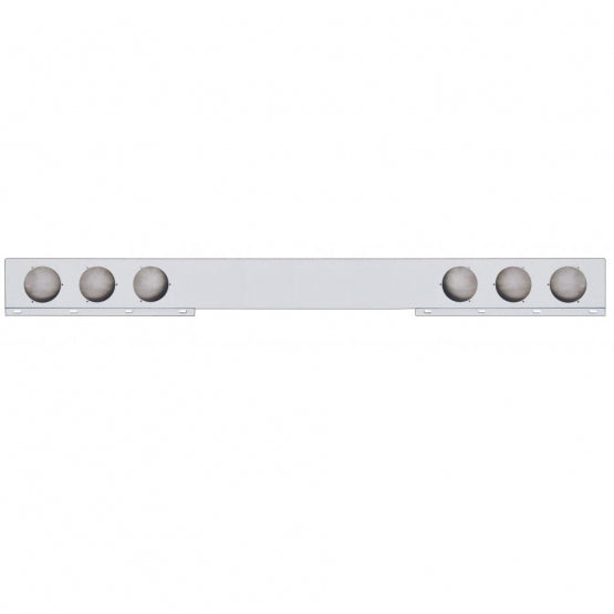 Chrome 1 Piece Rear Light Bar With Six 4" Light Cutouts