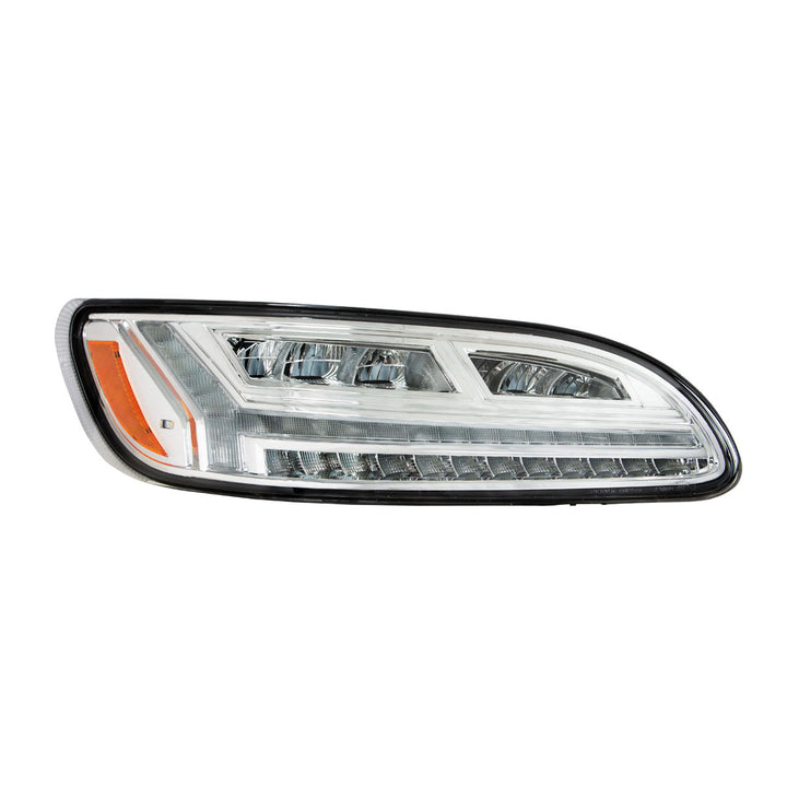 Chrome 6 LED Headlight For Peterbilt 386 (2006-2016) &amp; 387 (2000-2011) - Passenger