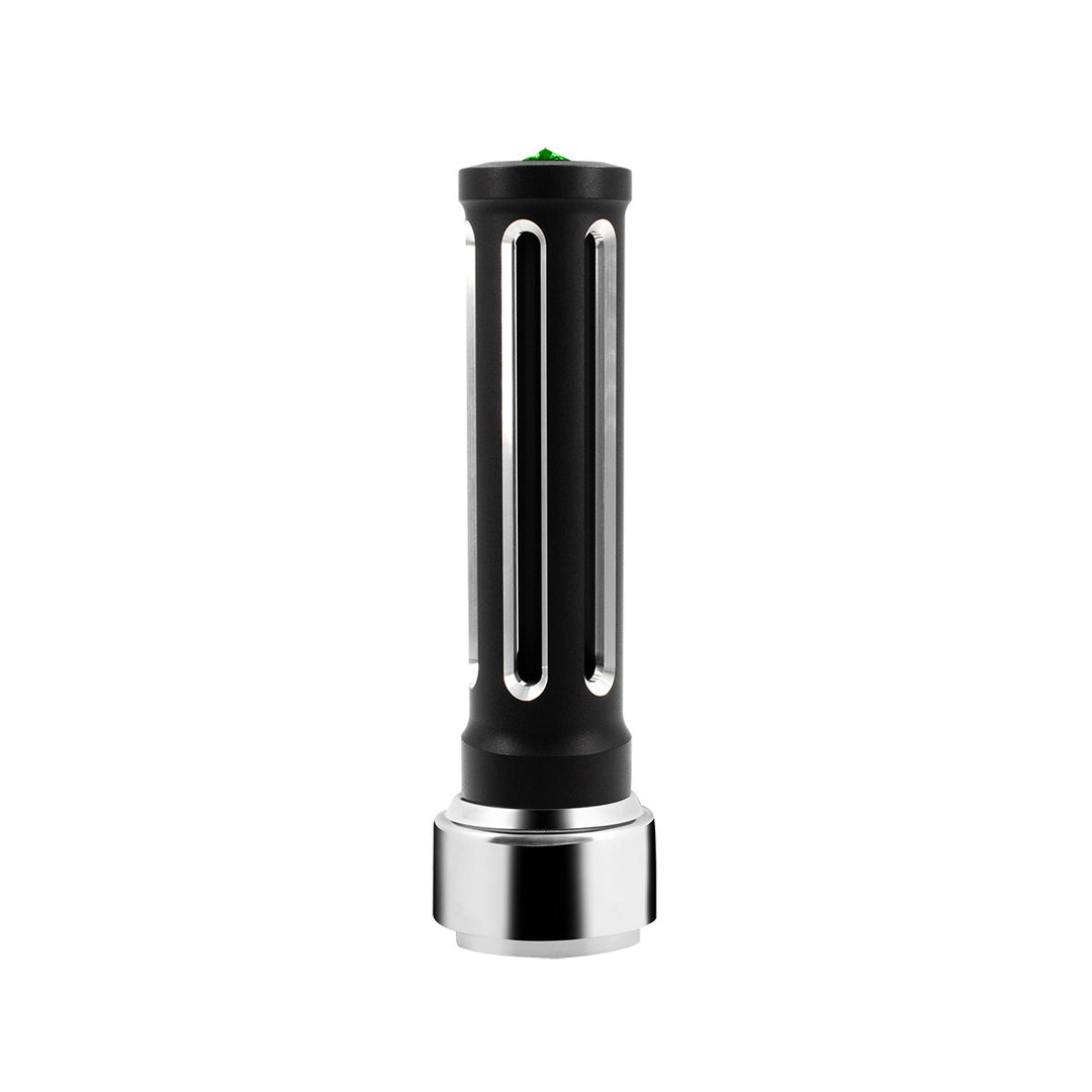 Thread-On Matte Black Sonoma Style Gearshift Knob With LED 9/10 Speed Adapter - Dark Green Crystal/Green LED