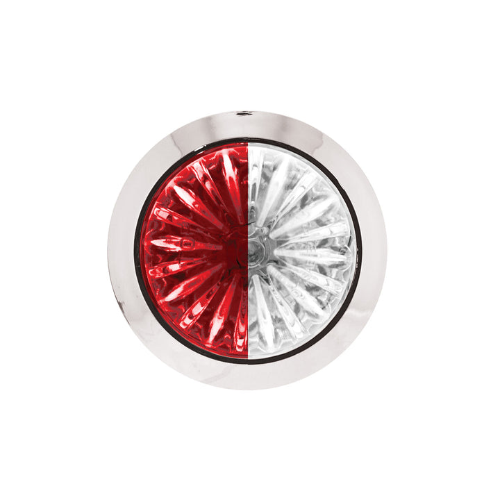 4 LED 1-1/8" Watermelon Double Fury Light With Clear Lens (Clearance/Marker) - Red &amp; White LED