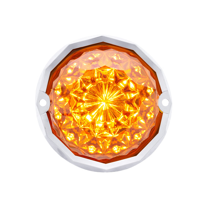 19 LED Dual Function Crystal Watermelon Light Kit With Bezel - Amber LED/Amber Lens