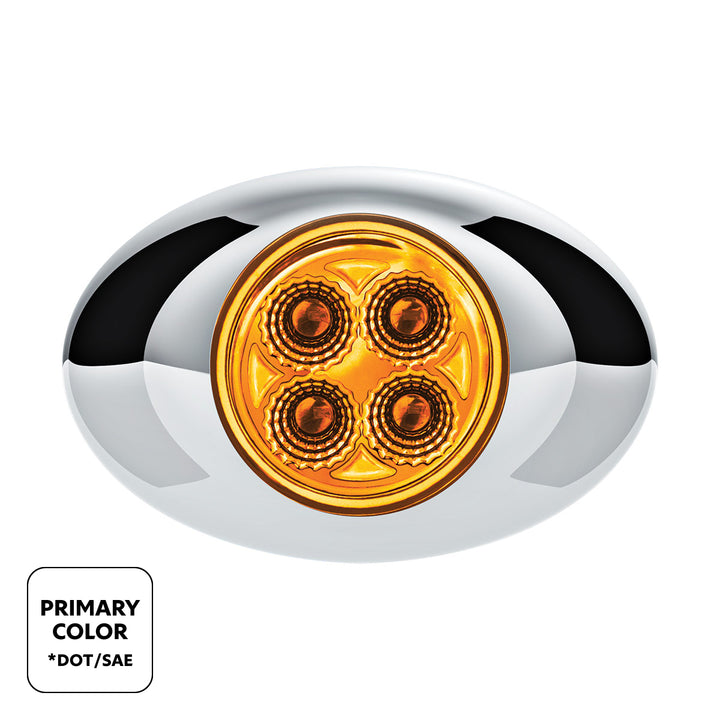 4 LED Double Fury Light (Clearance/Marker) - Amber &amp; Red LED/Clear Lens