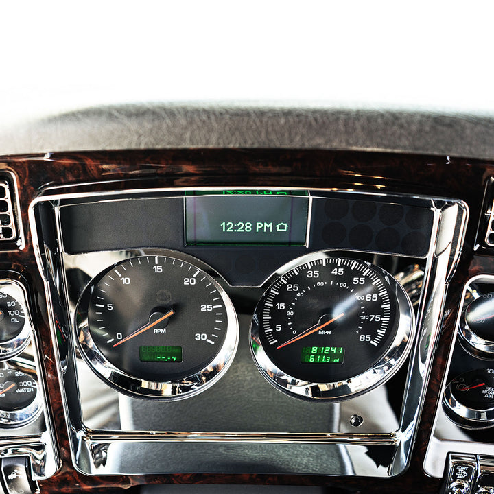 Stainless Speed/Tachometer Dash Panel Trim For 2006+ Kenworth W900, T800, &amp; C500