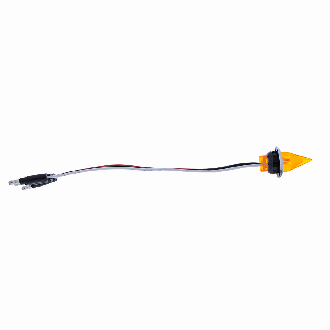 4 LED Dual Function 3/4" Mini Spike Light With Stainless Steel Bezel (Clearance/Marker) - Amber LED/Amber Lens