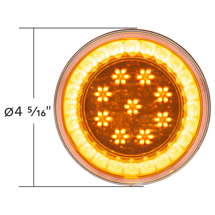 33 LED 4" Round Lumos Light S - Series (Turn Signal) - Amber LED/Clear Lens
