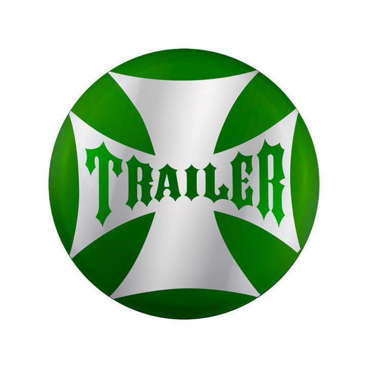 "Trailer" Maltese Cross Air Valve Knob Candy Color Sticker Only - Emerald Green