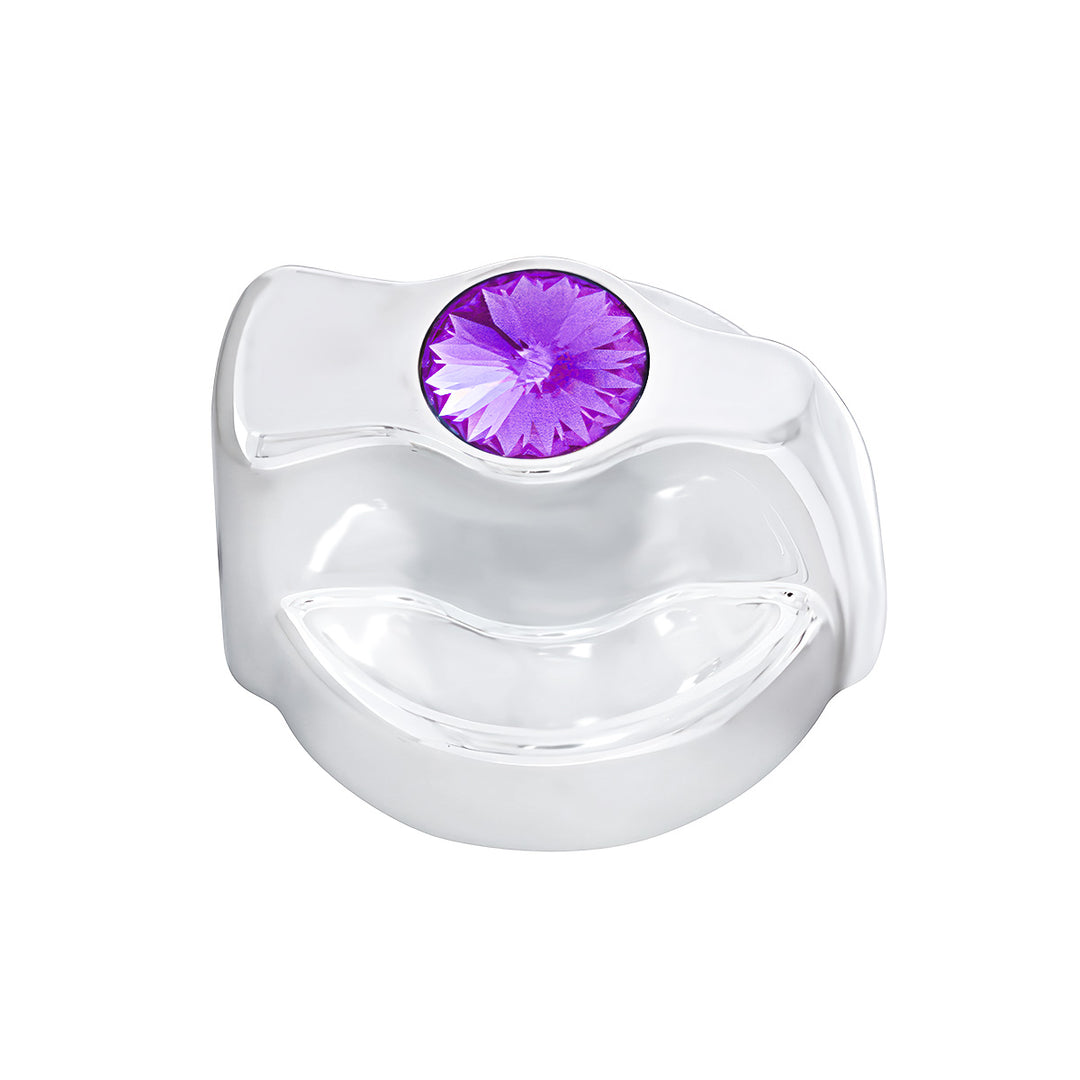 Chrome Plastic A/C Control Knob For 2005 &amp; Older Peterbilt - Purple Crystal