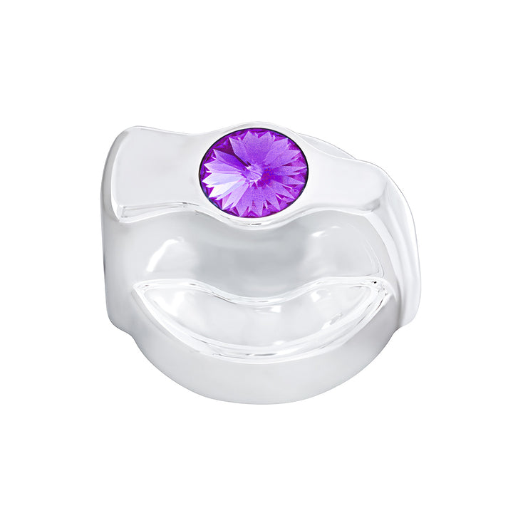 Chrome Plastic A/C Control Knob For 2005 &amp; Older Peterbilt - Purple Crystal