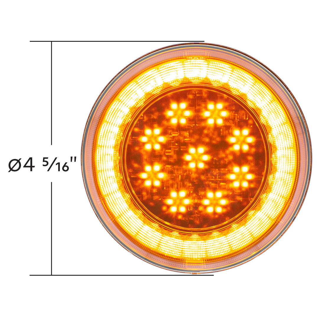 33 LED 4" Round Lumos Light S - Series (Turn Signal) - Amber LED/Amber Lens