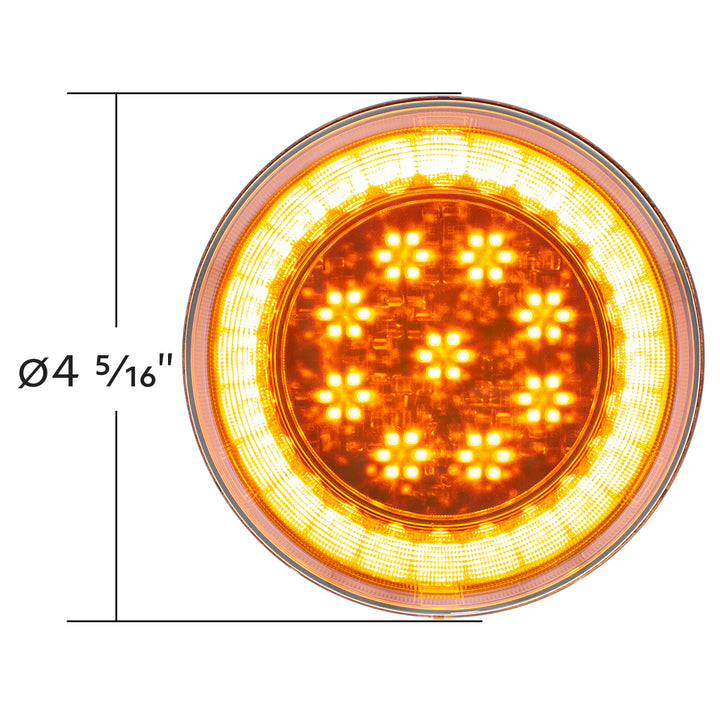 33 LED 4" Round Lumos Light S - Series (Turn Signal) - Amber LED/Amber Lens