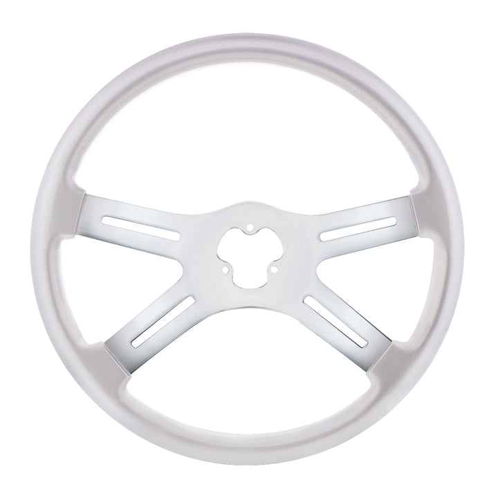 18" Vibrant Color 4 Spoke Steering Wheel - Liquid Silver