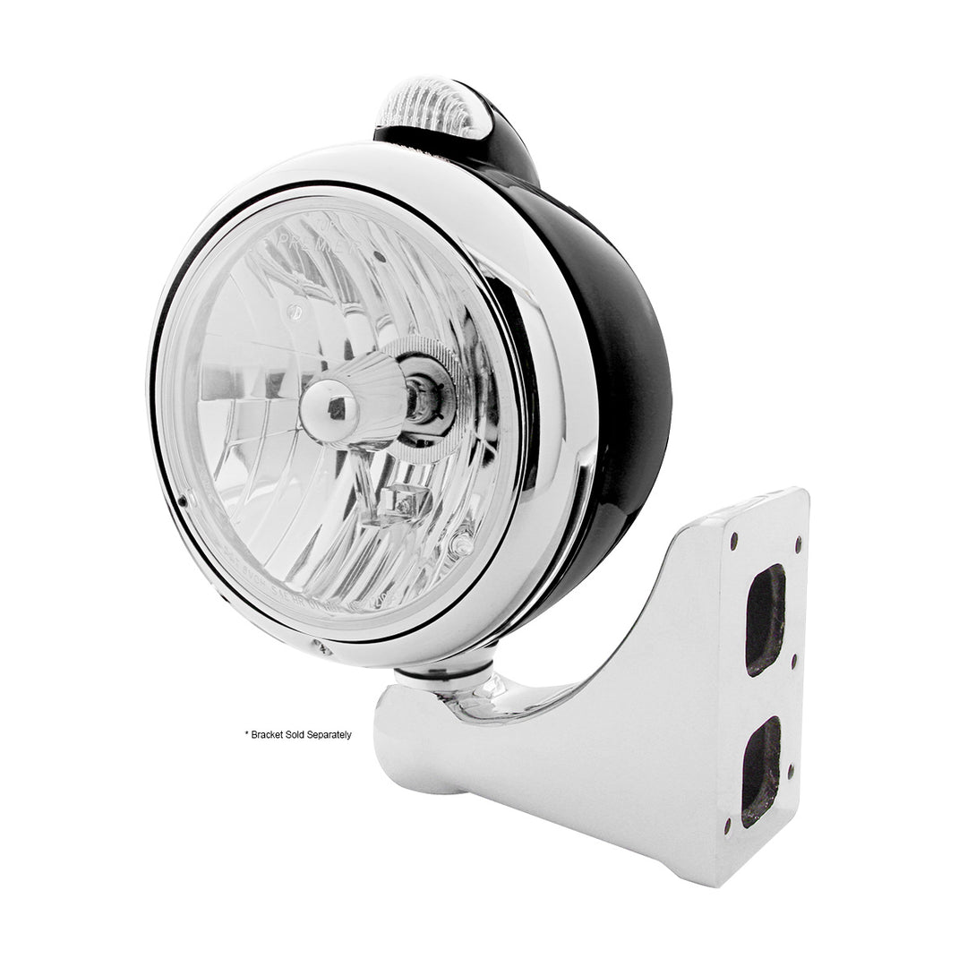 Black Guide 682-C Style Headlight Crystal H4 &amp; LED Signal - Clear Lens