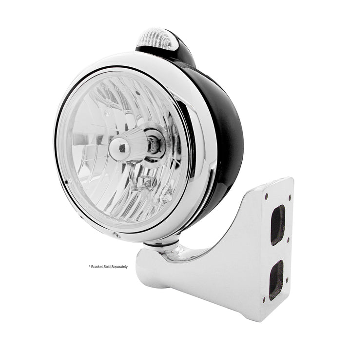 Black Guide 682-C Style Headlight Crystal H4 &amp; LED Signal - Clear Lens