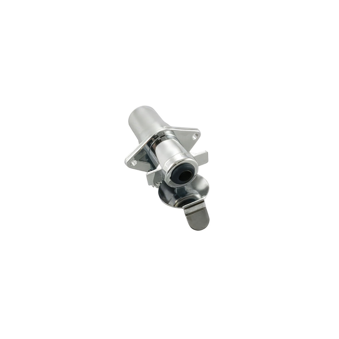 4 - Pole Round M/FM Chrome Metal Trailer Plug Connector, 1 Set.