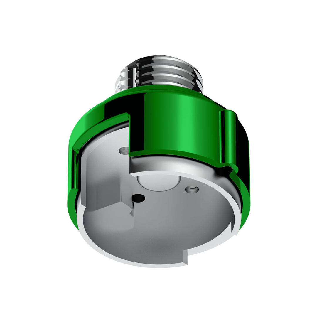 M30 x 3.5 Thread-On Gearshift Adapter W/LED Mount For Eaton - Fuller 13/15/18 Speed - Emerald Green