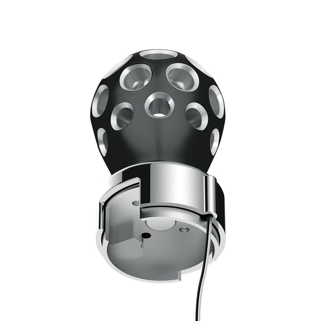 Thread-On Matte Black Phoenix Style Ball Gearshift Knob With LED 13/15/18 Speed Adapter - White LED