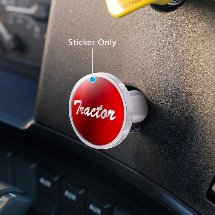 "Tractor" Glossy Air Valve Knob Candy Color Sticker - Candy Red