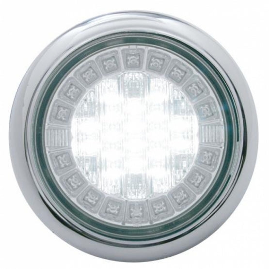 38 LED Euro Style Flange Mount Light (Stop, Turn &amp; Tail) - White LED/Red LED/Clear Lens (Bulk)
