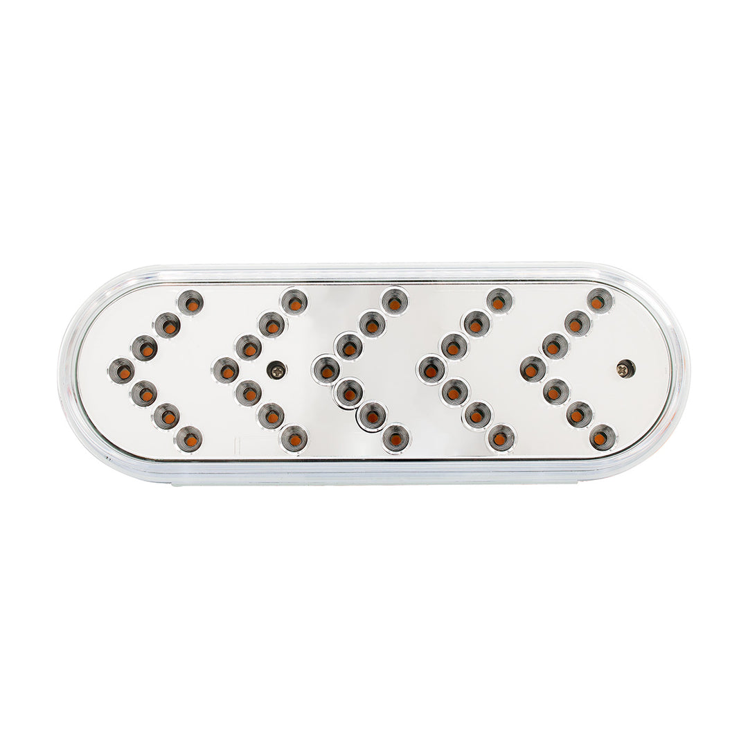 35 LED 6" Reflector Oval Sequential Turn Signal Light - Amber LED/Clear Lens (Bulk)