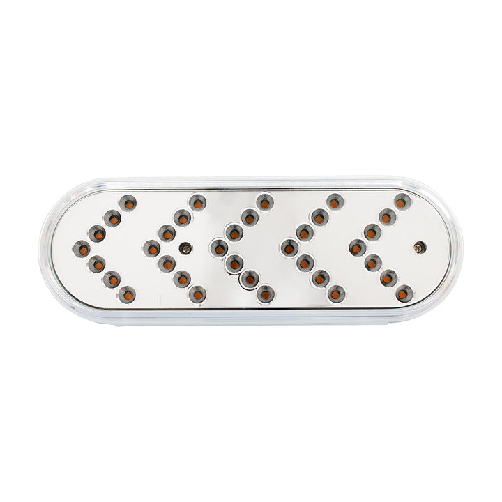 35 LED 6" Reflector Oval Sequential Turn Signal Light - Amber LED/Clear Lens (Bulk)