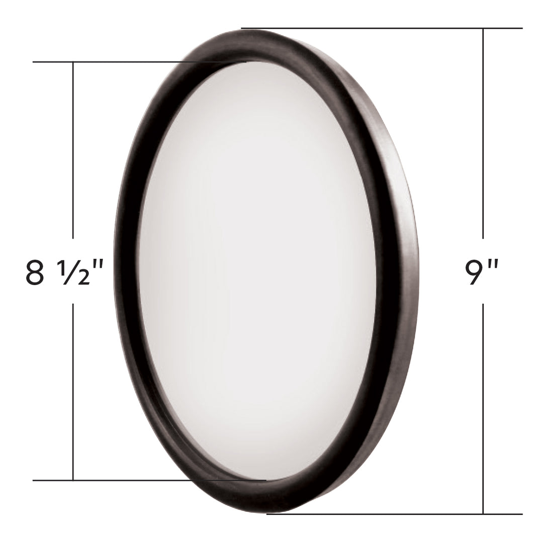 8-1/2" 430 Stainless Steel Heated 320R Convex Mirror - Centered Mounting Stud