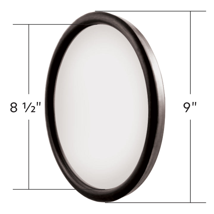 8-1/2" 430 Stainless Steel Heated 320R Convex Mirror - Centered Mounting Stud