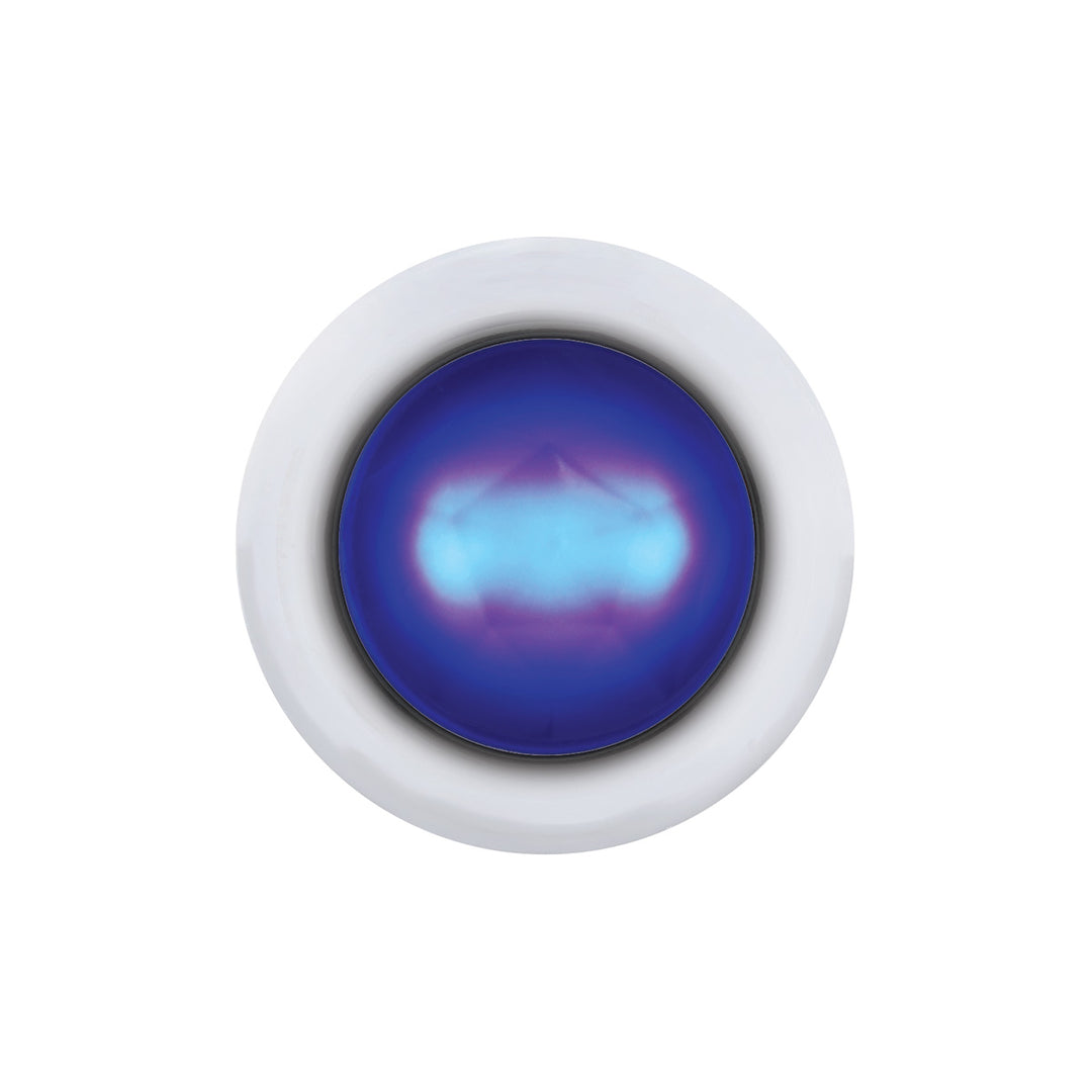 3 LED Dual Function 3/4" Mini Light (Clearance/Marker) With Crystal Lens - Blue LED/Blue Lens