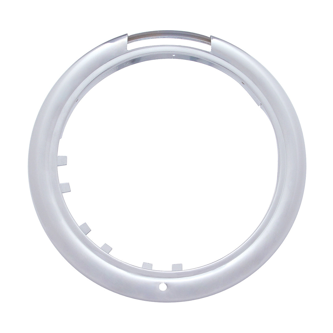 Chrome Classic Headlight H4 With 34 White LED &amp; Dual Mode LED Signal - Clear Lens