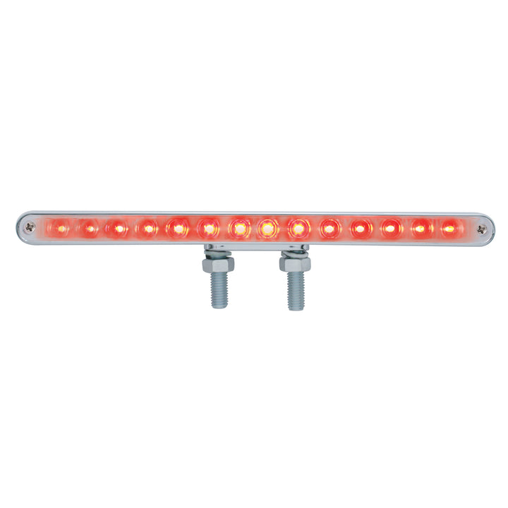 28 LED 12" Double Face Light Bar - Amber &amp; Red LED/Chrome Lens