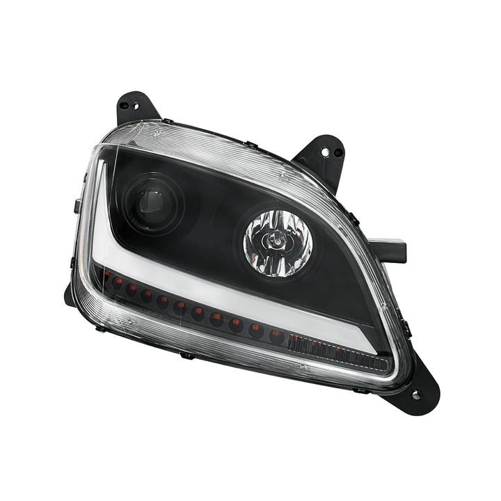 Black Projection Headlight With LED Position &amp; Sequential Signal For 2012-2021 Peterbilt 579 - Passenger