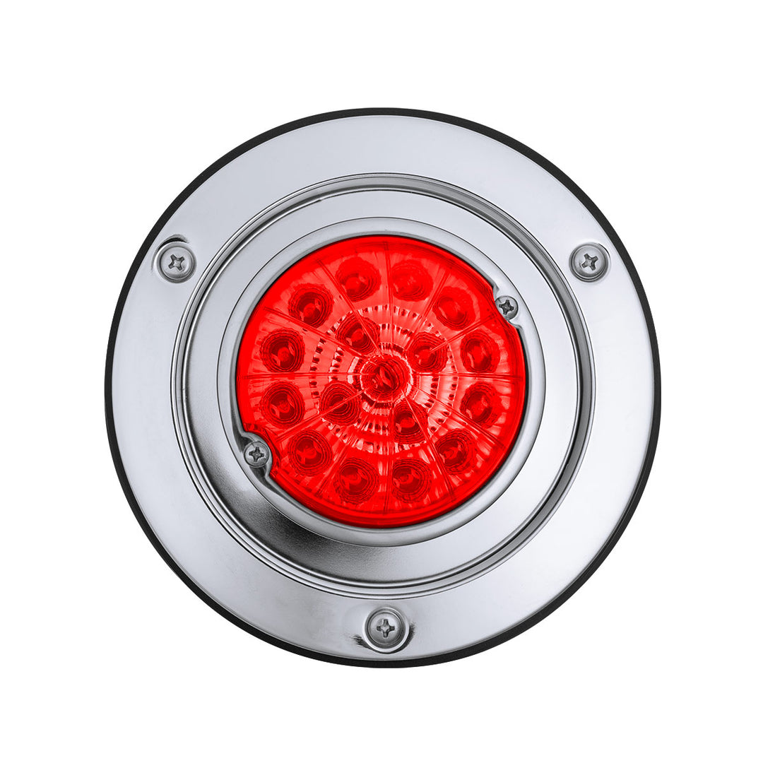 17 LED Dual Function Watermelon Reflector Light Sleeper Bunk Kit With 304 Stainless Steel Bezel - Red LED/Red Lens