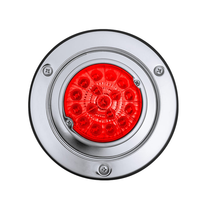 17 LED Dual Function Watermelon Reflector Light Sleeper Bunk Kit With 304 Stainless Steel Bezel - Red LED/Red Lens