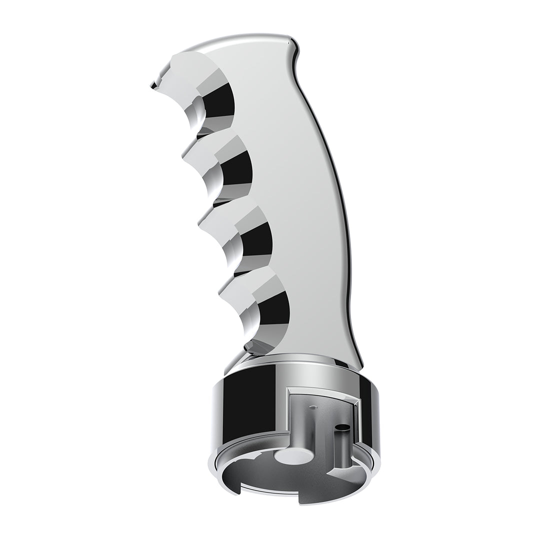 Thread-On Pistol Grip Gearshift Knob With Chrome 13/15/18 Speed Adapter - Chrome