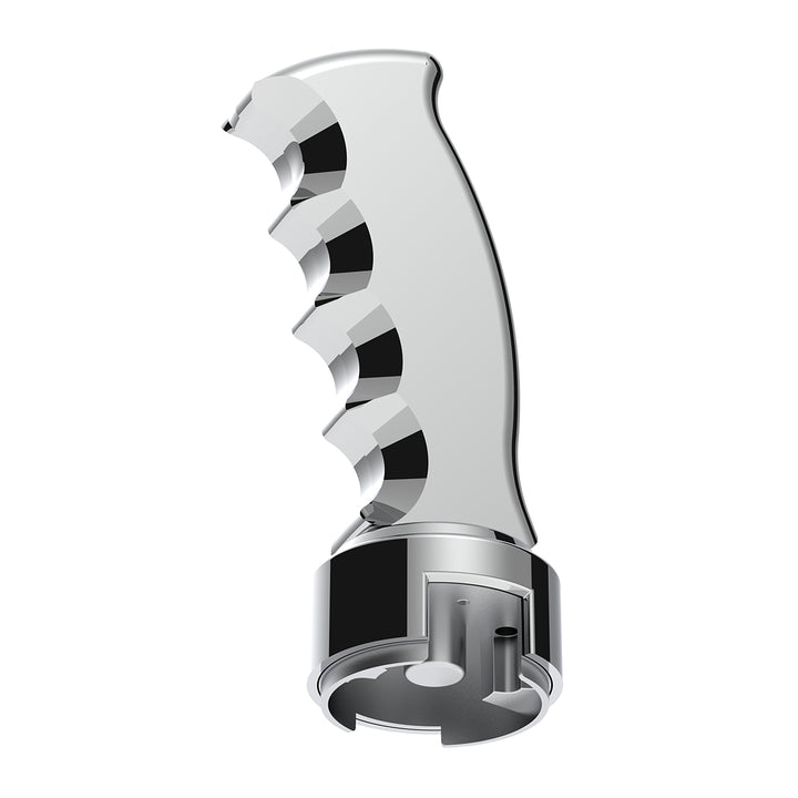 Thread-On Pistol Grip Gearshift Knob With Chrome 13/15/18 Speed Adapter - Chrome