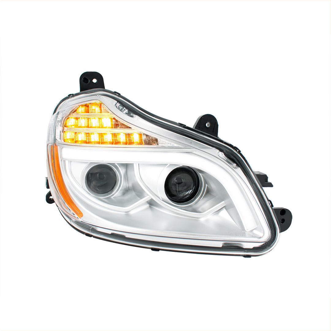 Chrome 8 LED Projection Headlight For 2013-2021 Kenworth T680 - Passenger