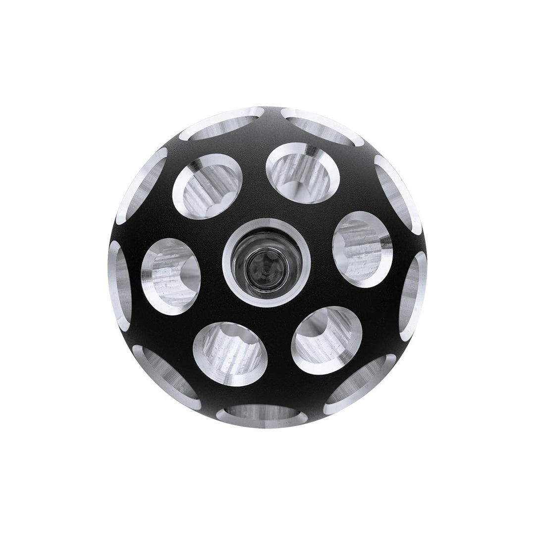 Thread-On Matte Black Phoenix Style Ball Gearshift Knob With LED 9/10 Speed Adapter - Red LED