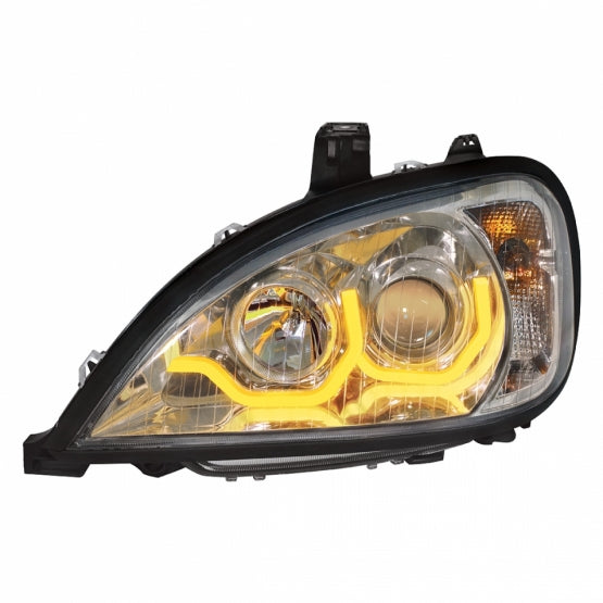 Chrome Projection Headlight With Dual Function Light Bar For 2001-2020 Freightliner Columbia - Driver