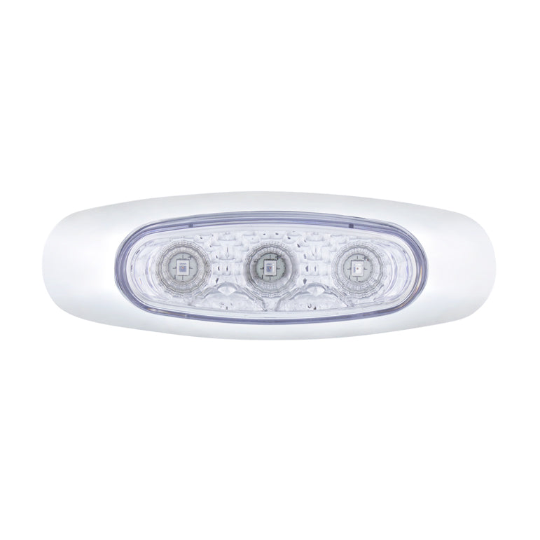 5 LED Reflector Light (Auxiliary/Utility) With Side Ditch Light - Red LED/Clear Lens (Bulk)