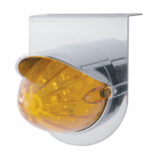 Stainless Light Bracket With 19 LED Watermelon Light &amp; Visor - Amber LED/Amber Lens