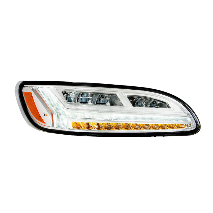 Chrome 6 LED Headlight For Peterbilt 386 (2006-2016) &amp; 387 (2000-2011) - Passenger